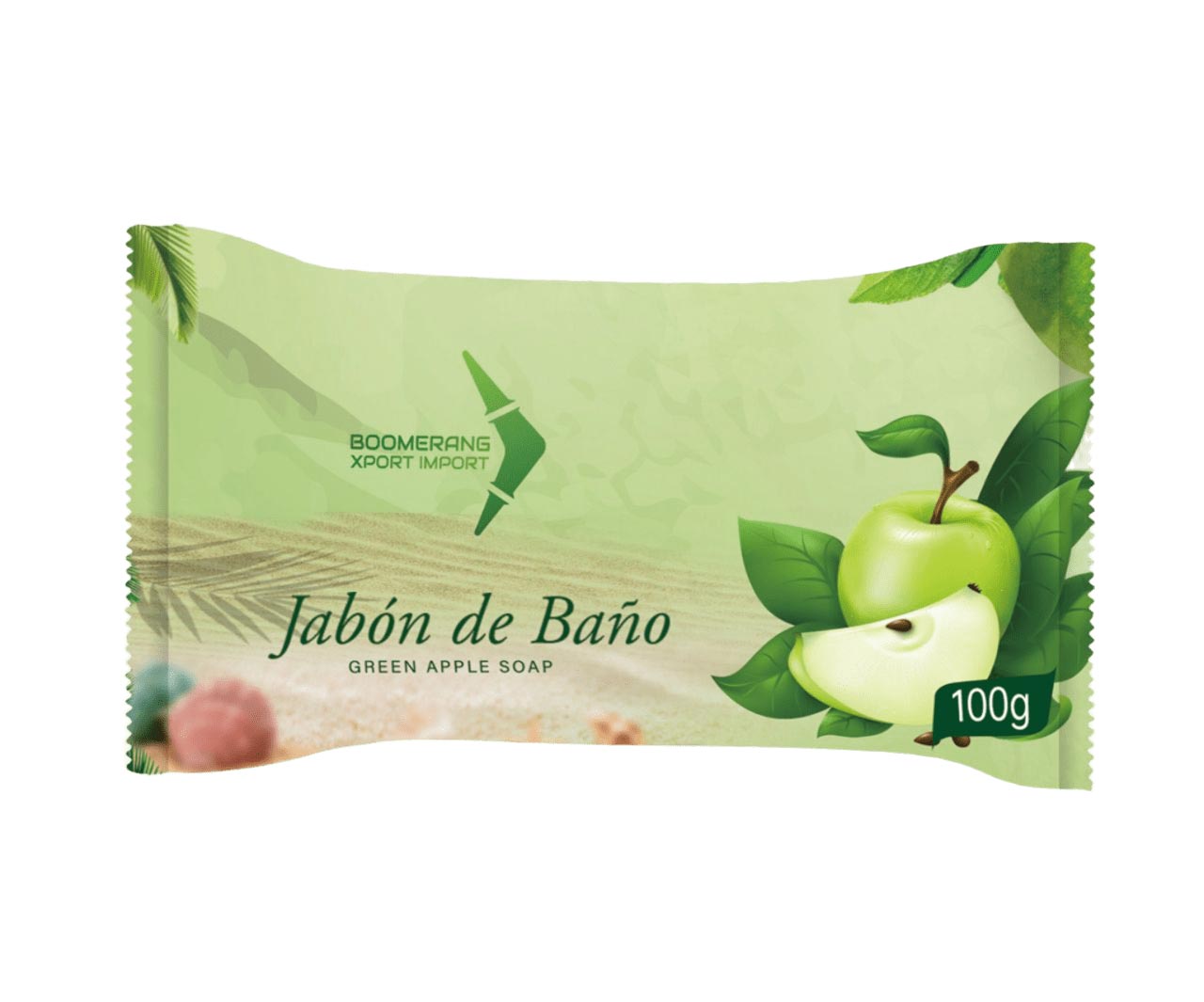 Jabón de baño aroma manzana verde 100g - Refrescante y revitalizante - Boomerang Xport
