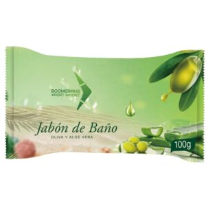 Jabón natural de oliva y aloe vera 100g - Hidratante para piel sensible - Boomerang Xport