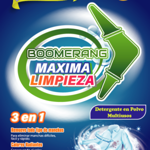 Detergente en polvo Boomerang Máxima Limpieza - 250g - Fórmula 3 en 1